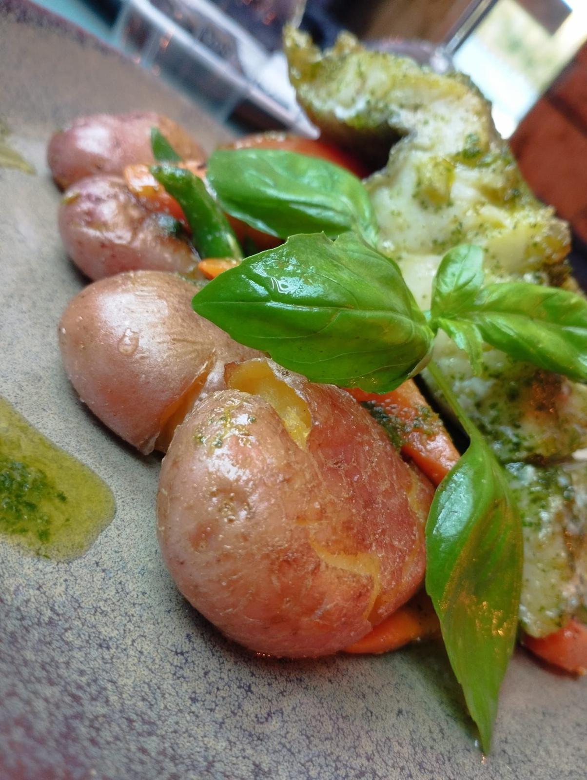 Close-up of traditional Portuguese seafood preparation