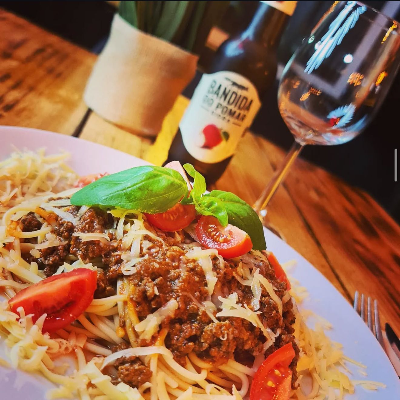 Gourmet pasta with Portuguese cider